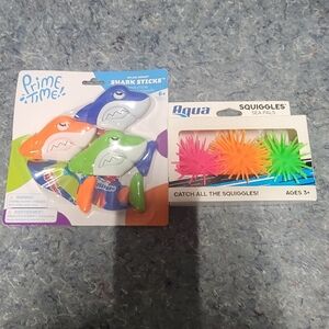 Prime Time Shark Sticks & Aqua Squiggles Sea Pals Bath Time or Swimming Pool